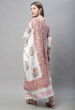 Load image into Gallery viewer, Pure Cotton Jaipuri Printed And Embroidered Kurta Set With Dupatta
