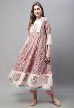 Load image into Gallery viewer, Pure Cotton Jaipuri Printed And Embroidered Kurta Set With Dupatta
