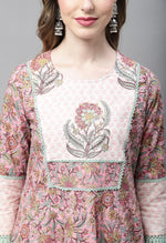 Load image into Gallery viewer, Pure Cotton Jaipuri Printed And Embroidered Kurta Set With Dupatta
