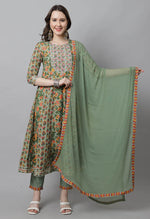 Load image into Gallery viewer, Pure Cotton Embroidered Kurta Set With Dupatta