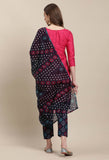 Pink Cotton Printed Salwar Suit with Dupatta