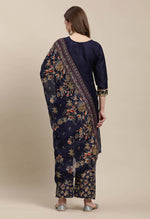 Load image into Gallery viewer, Rajnandini Navy Blue Cotton Blend Printed Salwar Suit