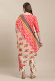 Peach Cotton Printed Salwar Suit with Dupatta