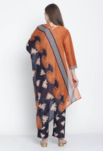 Load image into Gallery viewer, Rajnandini Brown Cotton Blend Printed Salwar Suit