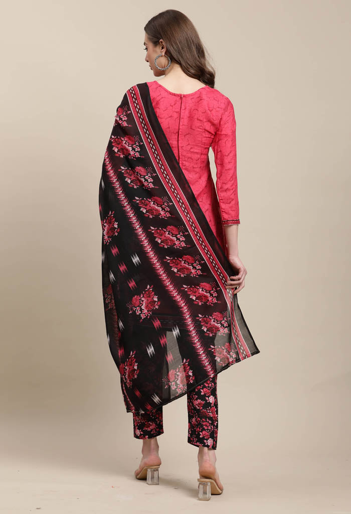 Rajnandini Pink Cotton Blend Printed Salwar Suit