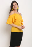 Yellow Polyester Solid Top