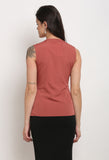 Mauve Pink Polyester Solid Top