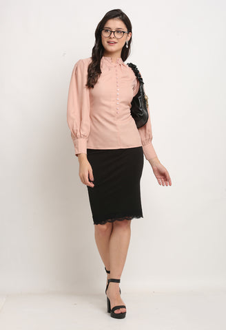 Dusty Pink Polyester Solid Top