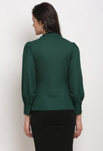 Load image into Gallery viewer, Bottle Green Polyester Solid Top
