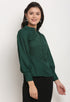 Bottle Green Polyester Solid Top