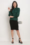 Bottle Green Polyester Solid Top