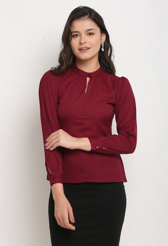 Wine Polyester Solid Top