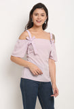 Light Purple Polyester Solid Top