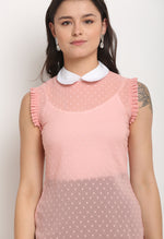 Load image into Gallery viewer, Light Pink Georgette Solid Top