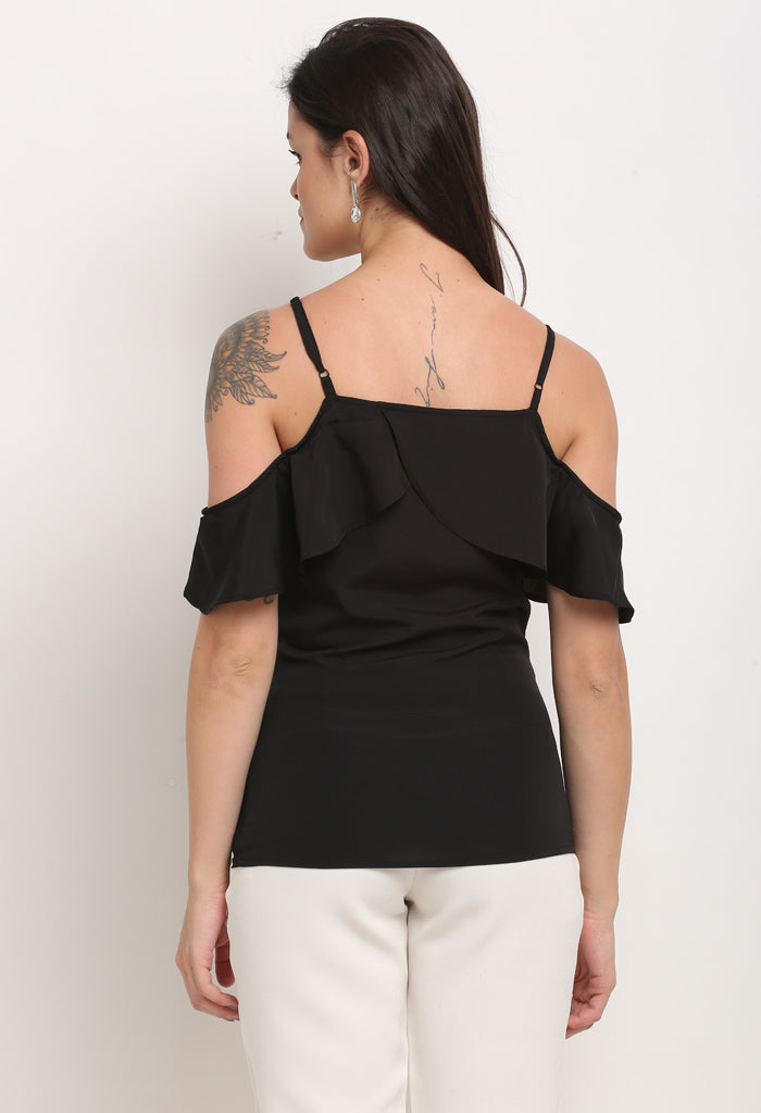 Black Polyester Solid Top