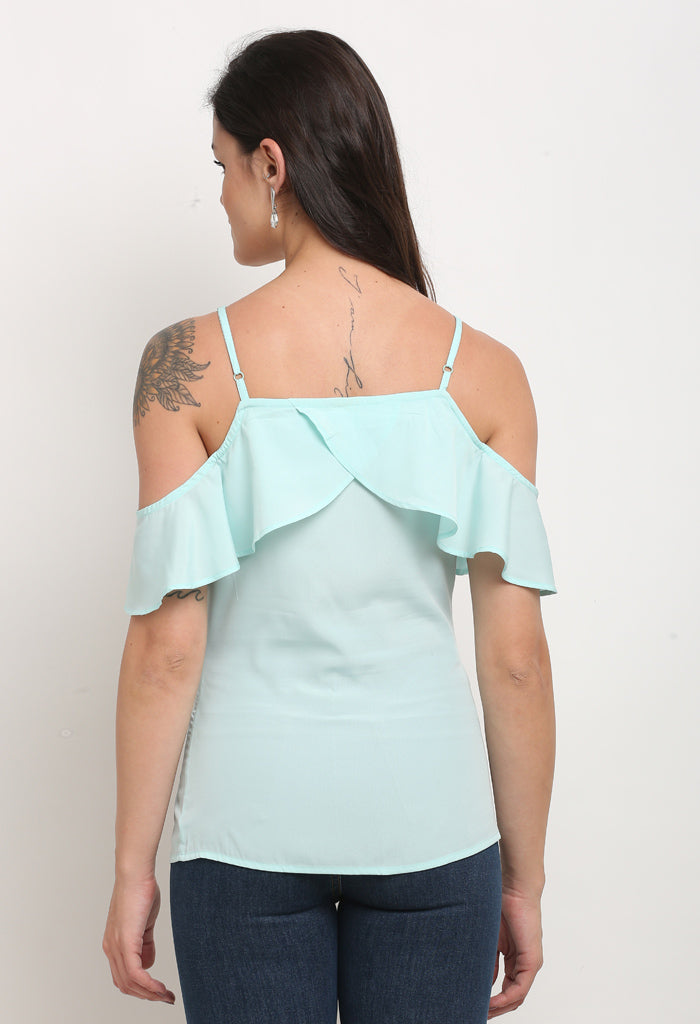 Mint Green Polyester Solid Top