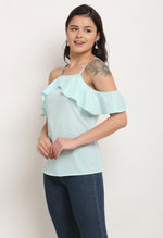 Load image into Gallery viewer, Mint Green Polyester Solid Top