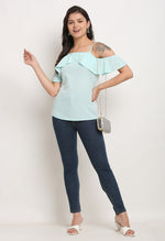 Load image into Gallery viewer, Mint Green Polyester Solid Top