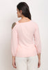 Light Pink Polyester Solid Top