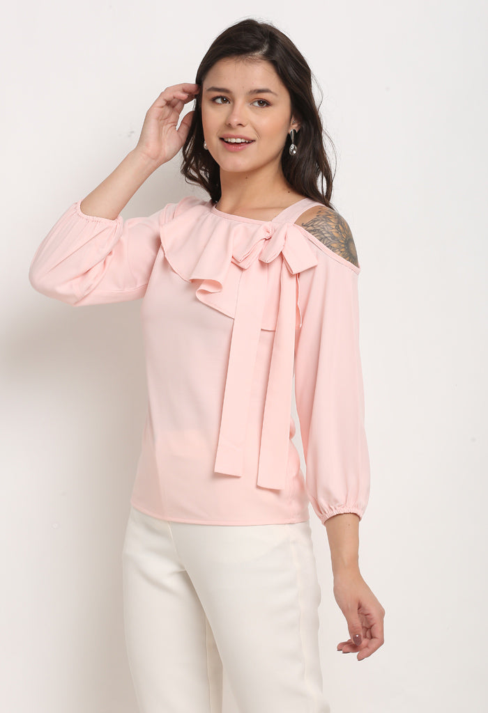Light Pink Polyester Solid Top