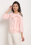 Light Pink Polyester Solid Top