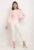 Light Pink Polyester Solid Top